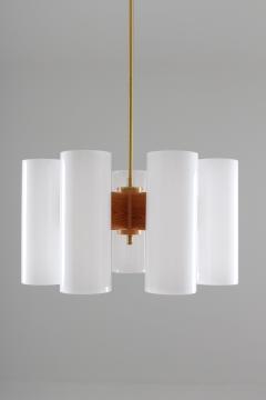  Luxus Large Swedish Midcentury Chandeliers in Acrylic Pine and Brass by Luxus 1960s - 803126