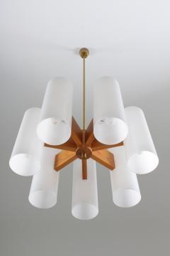 Luxus Large Swedish Midcentury Chandeliers in Acrylic Pine and Brass by Luxus 1960s - 803128