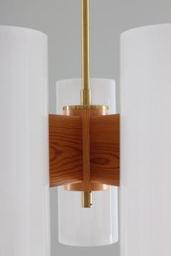  Luxus Large Swedish Midcentury Chandeliers in Acrylic Pine and Brass by Luxus 1960s - 803130