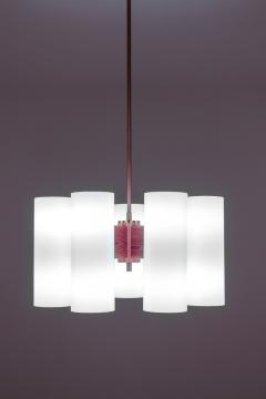  Luxus Large Swedish Midcentury Chandeliers in Acrylic Pine and Brass by Luxus 1960s - 803133