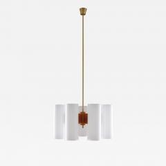  Luxus Large Swedish Midcentury Chandeliers in Acrylic Pine and Brass by Luxus 1960s - 805261