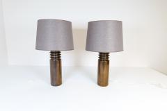  Luxus Mid Century Modern Pair of Ceramic Brutalist Table Lamps Luxus Sweden 1970s - 2491953