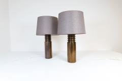  Luxus Mid Century Modern Pair of Ceramic Brutalist Table Lamps Luxus Sweden 1970s - 2491957