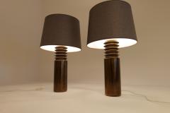  Luxus Mid Century Modern Pair of Ceramic Brutalist Table Lamps Luxus Sweden 1970s - 2491962