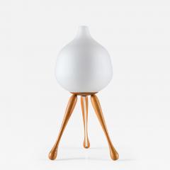  Luxus Scandinavian Table Lamp by in Oak and Opaline Glass by Luxus Sweden - 834369