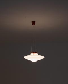  Luxus Swedish Midcentury Pendant in Oak and Opaline Glass by Luxus - 1619732