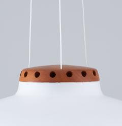  Luxus Swedish Midcentury Pendant in Oak and Opaline Glass by Luxus - 1619736
