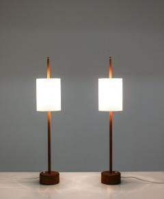  Luxus Swedish Midcentury Table Lamps in Acrylic and Oak by Luxus 1960s - 835546