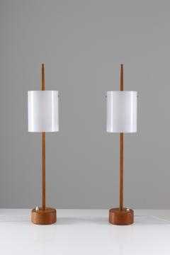  Luxus Swedish Midcentury Table Lamps in Acrylic and Oak by Luxus 1960s - 835547