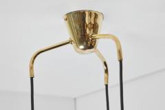  Lyfa 1950s Bent Karlby 3 Shade Chandelier in Black Painted Metal Brass for Lyfa - 2520850