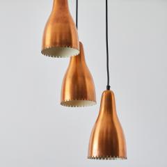  Lyfa 1950s Bent Karlby 3 Shade Chandelier in Copper for Lyfa - 3425867