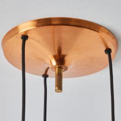  Lyfa 1950s Bent Karlby 3 Shade Chandelier in Copper for Lyfa - 3425869