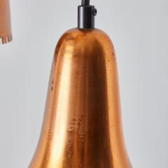  Lyfa 1950s Bent Karlby 3 Shade Chandelier in Copper for Lyfa - 3425870