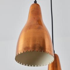  Lyfa 1950s Bent Karlby 3 Shade Chandelier in Copper for Lyfa - 3425872