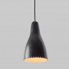  Lyfa 1950s Bent Karlby Black Painted Metal Brass Pendant Lamp for Lyfa - 3609927