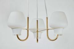  Lyfa 1950s Glass and Brass Suspension Lamp by Bent Karlby for Lyfa - 1919054