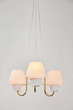  Lyfa 1950s Glass and Brass Suspension Lamp by Bent Karlby for Lyfa - 1919056