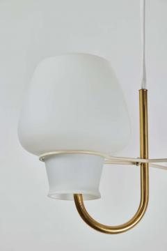  Lyfa 1950s Glass and Brass Suspension Lamp by Bent Karlby for Lyfa - 1919058