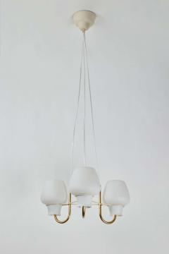  Lyfa 1950s Glass and Brass Suspension Lamp by Bent Karlby for Lyfa - 1919064