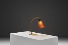  Lyfa Brass Table Lamp with Leaf Base by Lyfa Denmark First Half of the 20th Century - 4638080