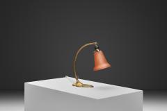  Lyfa Brass Table Lamp with Leaf Base by Lyfa Denmark First Half of the 20th Century - 4638101