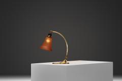  Lyfa Brass Table Lamp with Leaf Base by Lyfa Denmark First Half of the 20th Century - 4638102