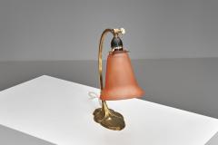  Lyfa Brass Table Lamp with Leaf Base by Lyfa Denmark First Half of the 20th Century - 4638108
