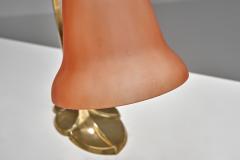  Lyfa Brass Table Lamp with Leaf Base by Lyfa Denmark First Half of the 20th Century - 4638111