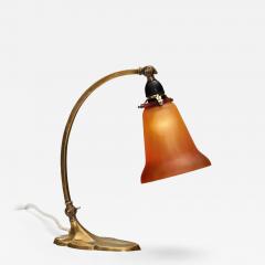 Lyfa Brass Table Lamp with Leaf Base by Lyfa Denmark First Half of the 20th Century - 4648566