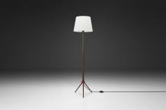  Lyfa Brass and Wood Floor Lamp with Tripod Base by Lyfa Denmark ca 1960s - 4543490