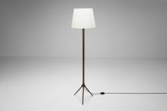  Lyfa Brass and Wood Floor Lamp with Tripod Base by Lyfa Denmark ca 1960s - 4543497