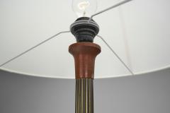  Lyfa Brass and Wood Floor Lamp with Tripod Base by Lyfa Denmark ca 1960s - 4562059
