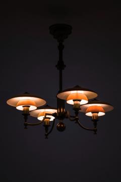  Lyfa Ceiling Lamp in Brass and Glass by Lyfa 1930s - 4549645