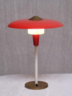  Lyfa Lyfa Red Table Desk Lamp in Brass and Metal Denmark Late 1950s - 3784145