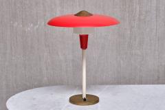  Lyfa Lyfa Red Table Desk Lamp in Brass and Metal Denmark Late 1950s - 3784146