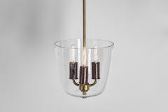  Lyfa Model P165 Brass and Glass Ceiling Lamp by LYFA Denmark 1940s - 4136100