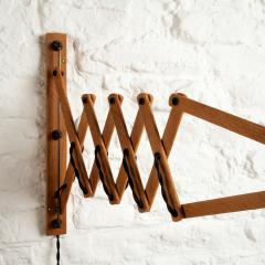  Lyfa Solid Oak Scissor Lamp by Lyfa Denmark 1950s - 2611821