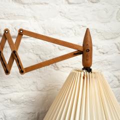  Lyfa Solid Oak Scissor Lamp by Lyfa Denmark 1950s - 2611824