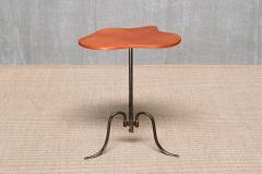  Lysberg Hansen Therp Sculptural Lysberg Hansen Therp Brass Side Table Leather Top Denmark 1940s - 4699884