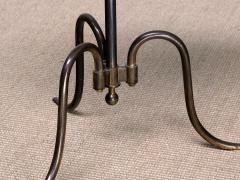  Lysberg Hansen Therp Sculptural Lysberg Hansen Therp Brass Side Table Leather Top Denmark 1940s - 4699885