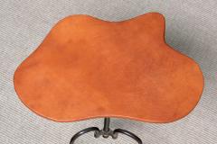  Lysberg Hansen Therp Sculptural Lysberg Hansen Therp Brass Side Table Leather Top Denmark 1940s - 4699888