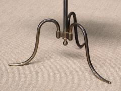  Lysberg Hansen Therp Sculptural Lysberg Hansen Therp Brass Side Table Leather Top Denmark 1940s - 4699891