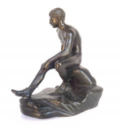  Lysippos Grand Tour Souvenir Bronze Figure Of The Seated Mercury After The Antique - 2430873