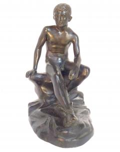  Lysippos Grand Tour Souvenir Bronze Figure Of The Seated Mercury After The Antique - 2430875