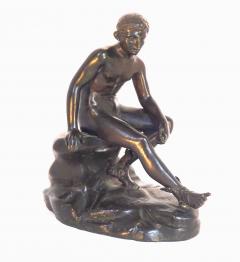  Lysippos Grand Tour Souvenir Bronze Figure Of The Seated Mercury After The Antique - 2430877