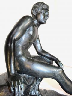  Lysippos Grand Tour Souvenir Bronze Figure Of The Seated Mercury After The Antique - 2430883