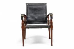  M Hayat Bros Hayat Brothers Pakistani Roorkee Safari Black Leather Sling Campaign Chairs - 2789242