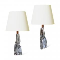  M ler s Glasbruk Pair of Table Lamps in Crystal by M ler s Glasbruk - 3489502