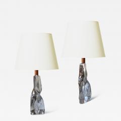  M ler s Glasbruk Pair of Table Lamps in Crystal by M ler s Glasbruk - 3490276