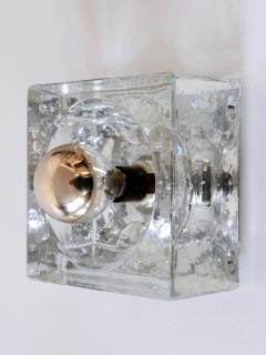  M ller Zimmer Leuchten Set of Three Hand Blown Ice Glass Cube Sconces by M ller Zimmer Germany 1970s - 3923541